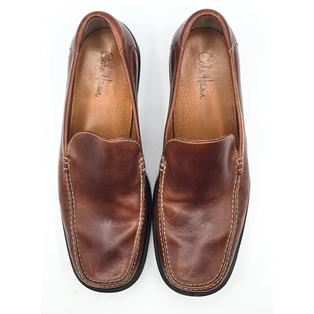 Cole Haan Mens 15 M Brown Leather Nike Air Moc Toe Slip On Loafers Santa Barbara